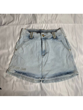 Women's Rhero Jeans Light Blue Jean Shorts Size 10 with Gold Accents